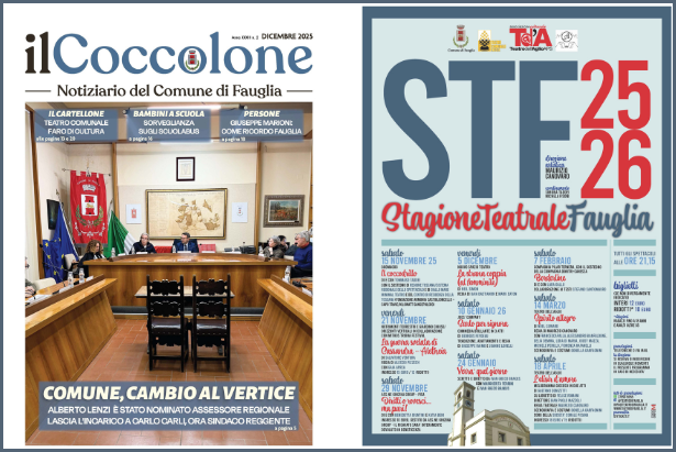 La prima e l'ultima pagina del Coccolone di dicembre 2025