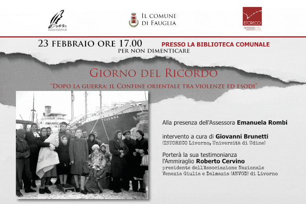 La grafica relativa all'incontro per il Giorno del Ricordo