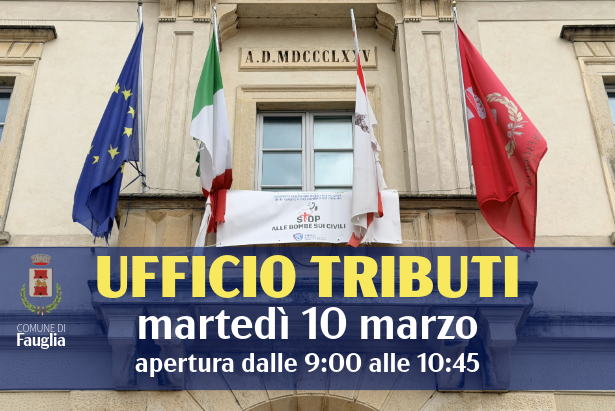 La grafica relativa all'apertura dell'ufficio tributi