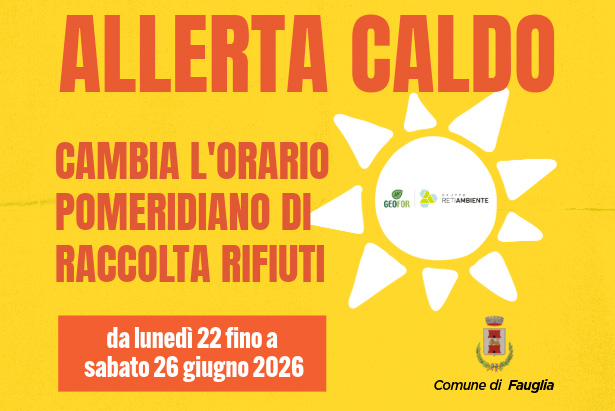 La grafica con cui si comunica il cambiamento di orario pomeridiano della raccolta dei rifiuti