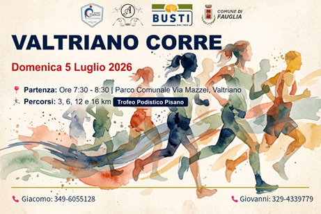 La grafica con cui si annuncia la corsa di Valtriano del 5 luglio 2026