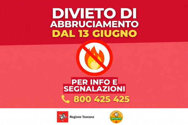 La grafica della Regione Toscana sul divieto di abbruciamento