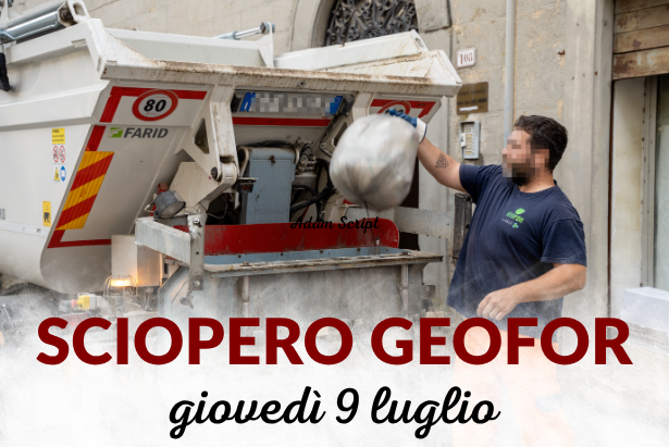 la grafica relativa all'annuncio dello sciopero Geofor