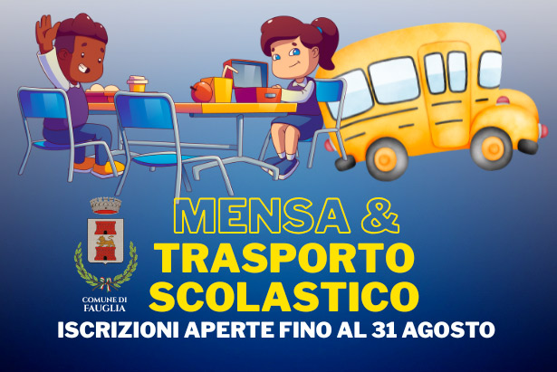 La grafica relativa all'iscrizione ai servizi di mensa e trasporto scolastico