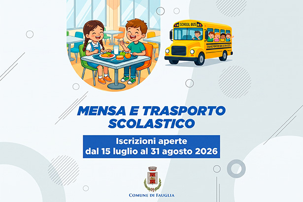 La grafica relativa alla scadenza per le iscrizioni ai servizi mensa e trasporto scolastico