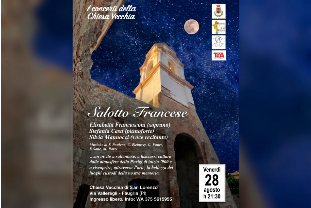 La locandina di "Salotto francese" alla Chiesa Vecchia di San Lorenzo