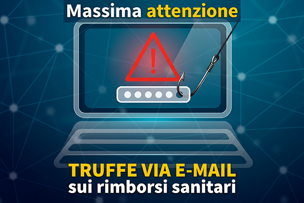 La grafica che indica la massima attenzione alle truffe via e-mail