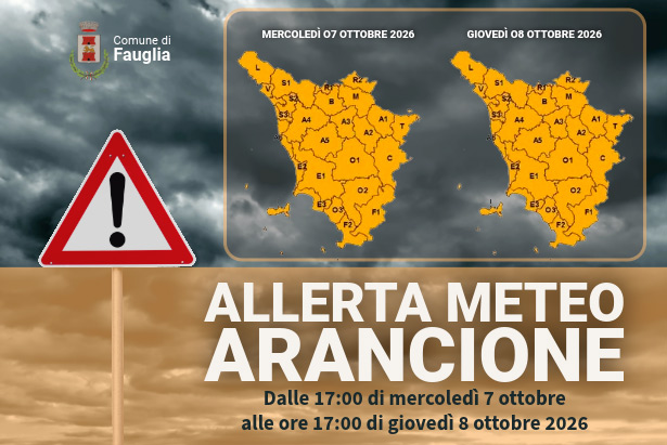 Le cartine che indicano l'allerta meteo arancione per tutta la Toscana